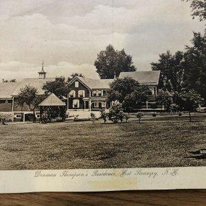 West Swanzey NH - DENMAN THOMPSON RESIDENCE & GREENHOUSE - Postcard RPPC