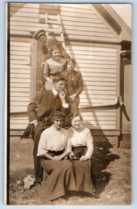 c1910's Unusual Seneca Black Beauty Camera Ladder RPPC Photo Antique Postcard