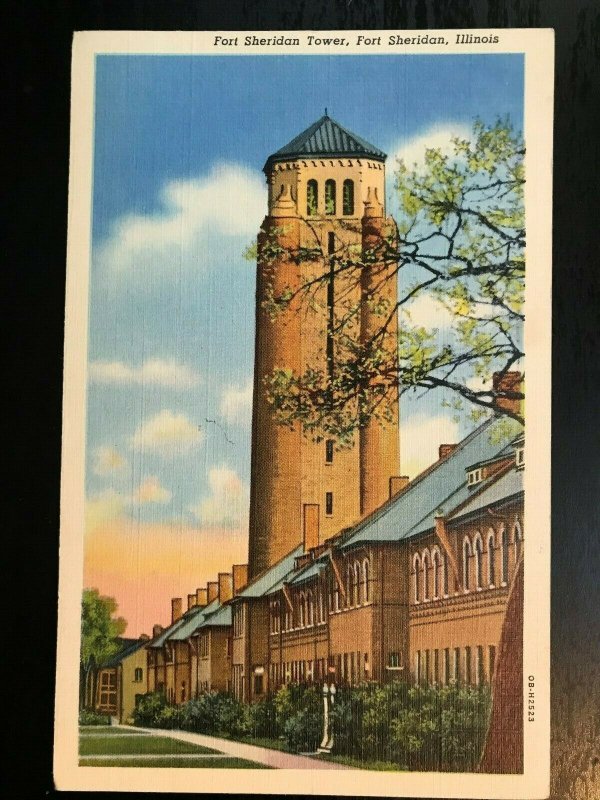 Vintage Postcard 1940 Fort Sheridan Tower,  Fort Sheridan Illinois (IL)