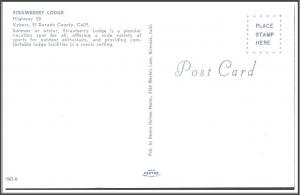 California Strawberry Lodge Postcard