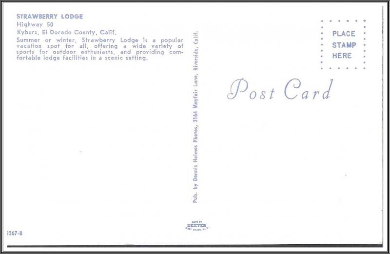 California Strawberry Lodge Postcard