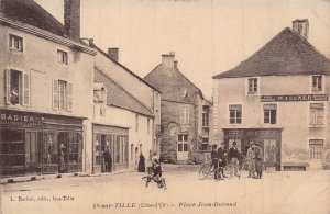 IS sur TILLE COTE d'OR-FRANCE~PLACE JEAN-DURAND-BICYCLES-STOREFRONTS~POSTCARD