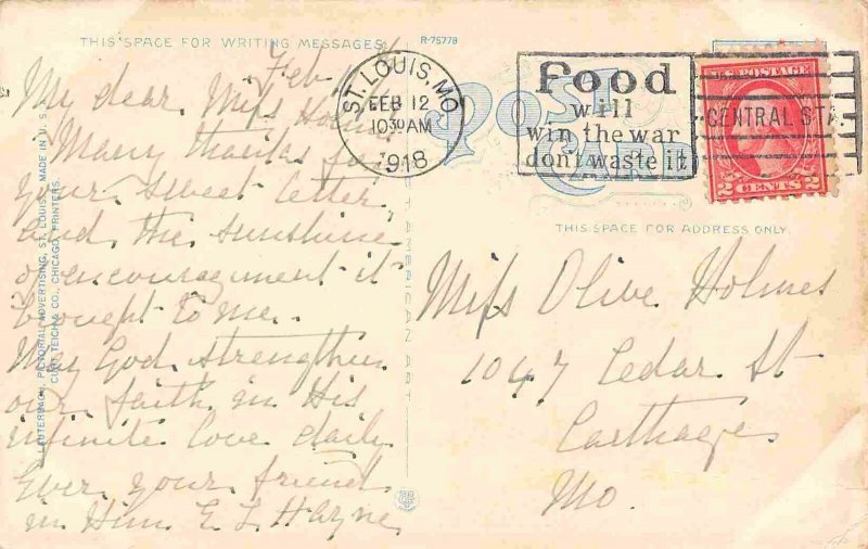 Bethesda Incurable Hospital Foundling Home St Louis Missouri 1918 postcard