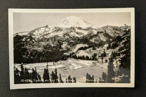 Vintage Tipsoo Lake and the Mountain Rainier National Park RPPC Real Photo