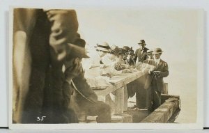 RPPC Posey Mfg Co Women Nail Driving Contest West Port Wash c1915 Postcard M4