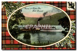 Old Postcard Streams at Tarbert Pier Looch Lomond Boat