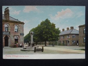 Yorkshire RIPLEY shows VILLAGE STOCKS, CROSS & THE STAR HOTEL - Old Postcard