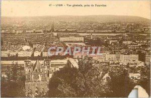 Old Postcard Lyon General view taken of Fourviere
