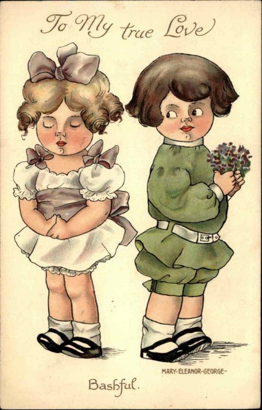 Ernest Nister Mary Eleanor George Bashful Little Girl No. 3117 c1910  Postcard | Other / Unsorted, Postcard