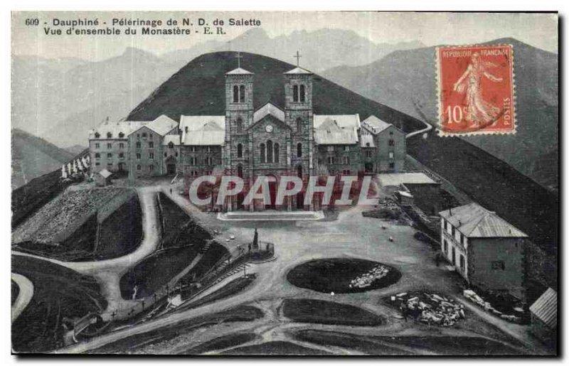 Old Postcard Dauphine Pilgrimage N D Salette Overview of Monastery