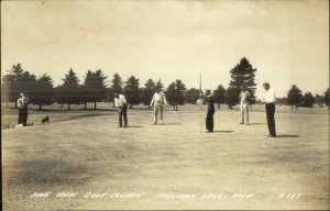 Houghton Lake MI Pine View Golf Course Golfing Real Photo Postcard