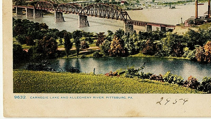 1907-1915 Pittsburgh PA Carnegie Lake and Allegheny River RARE Old DB Postcard