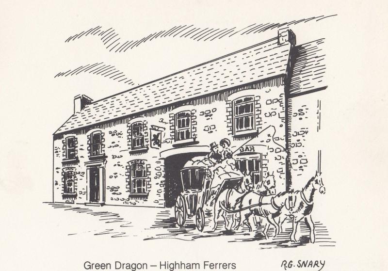 The Green Dragon Higham Ferrers Pub Northampton Postcard