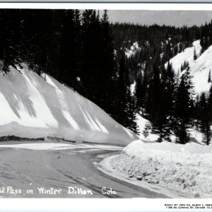 c1960s Dillon, CO Yail Pass Winter RPPC Glenn Gebhardt Real Photo I 70 A129