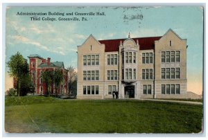 1914 Administration Building Greenville Hall Thiel College Pennsylvania Postcard