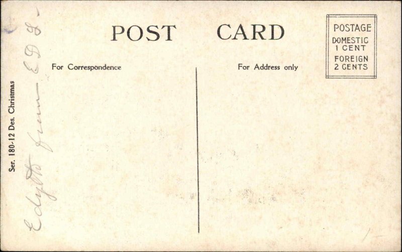 Christmas Fantasy Anthropomorphic Candle c1910 Vintage Postcard