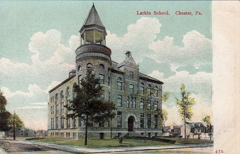 Postcard Larkin School Chester PA