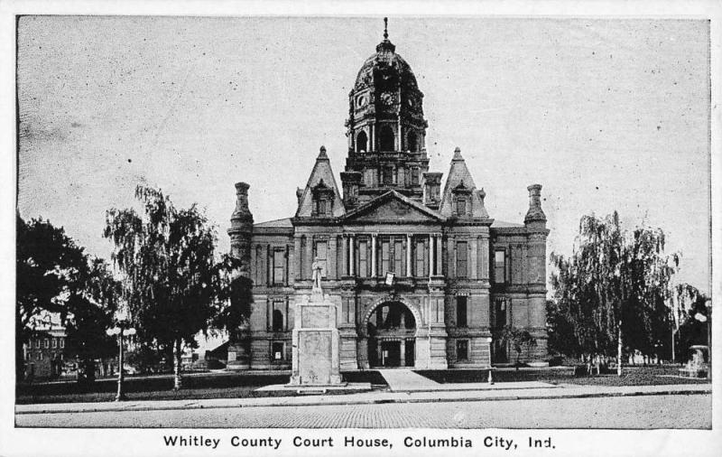 whitley county court house columbia city indiana L4348 antique postcard