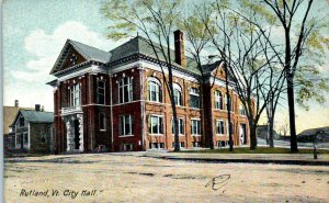 1910s City Hall Rutland VT Vermont Postcard