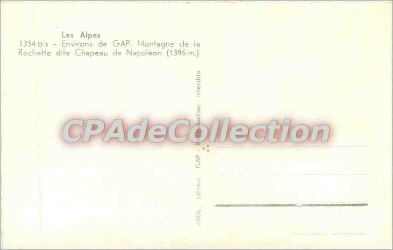 Old Postcard The Alps surroundings Gap Mountain said Rochette Hat Napoleon (1...