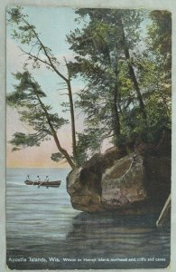 C.1910 Wilson/Hermit Island Cliffs Apostle Islands, WI Postcard P103