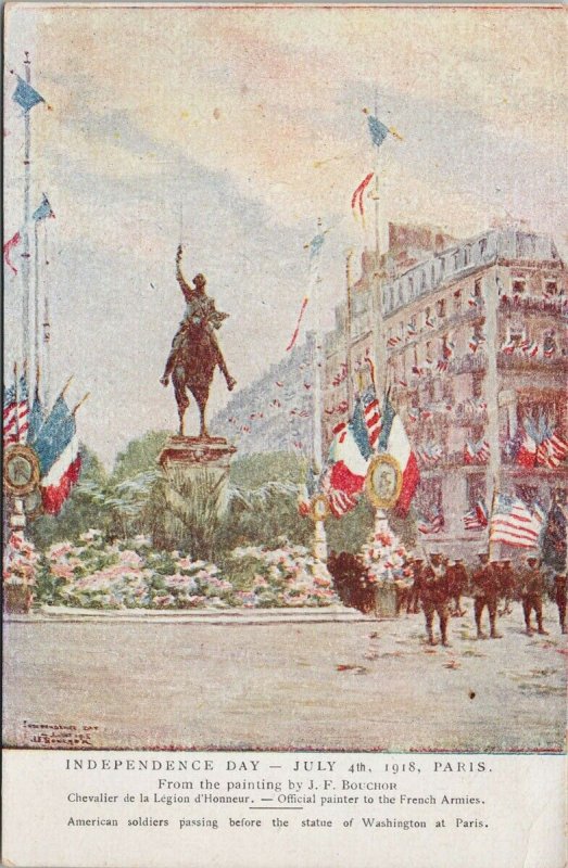 Independence Day July 4th 1918 Paris France American Red Cross Postcard G23
