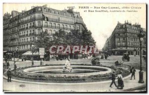 Old Postcard Paris Rue Gay Lussac and Rue Soufflot