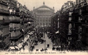 Paris, France - L'Avenue de l'Opera, vue prise de L'hotel du Louvre - c1915