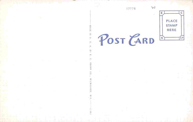 Post Office West Allis Wisconsin linen postcard