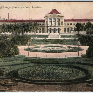 c1910s Zagreb, Croatia Trg Franja Josipa State Fountain Square Park Garden A367