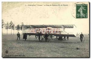 Old Postcard Jet Aviation L & # 39aeroplane Farman the castle Seen from the c...