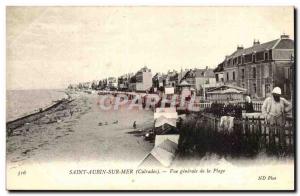 Saint Aubin Old Postcard General view of the beach