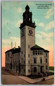 Vtg Jacksonville FL Government Building & Post Office 1910s Old View Postcard