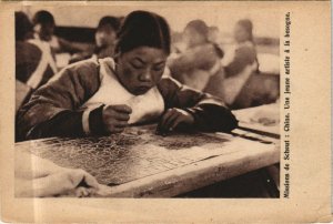 PC CHINA, MISSIONS DE SCHEUT, JEUNE ARTISTE, Vintage Postcard (b29939)