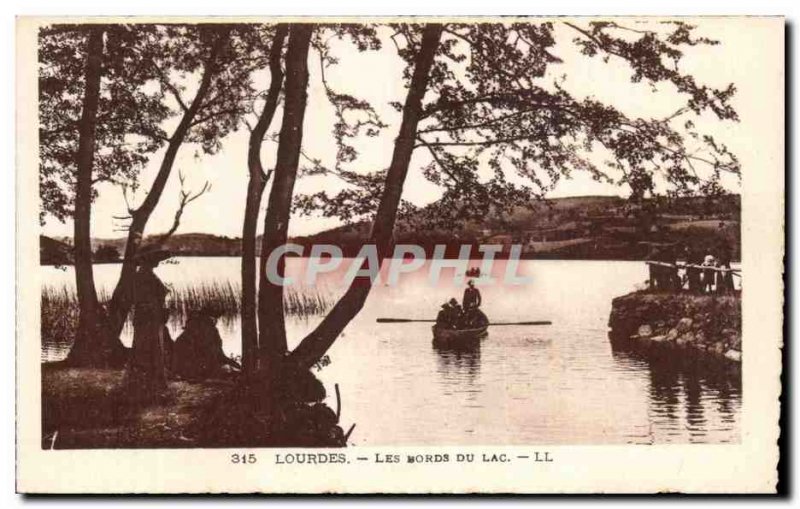 Old Postcard Lourdes Les Bords Du Lac