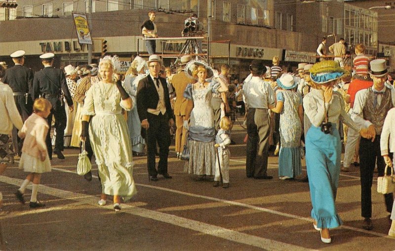 KLONDIKE DAYS Edmonton Street Scene Gold Rush Costumes '60s Vintage Postcard