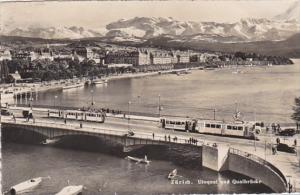 Switzerland Zurich Utoquai und Quaibruecke 1950 Photo