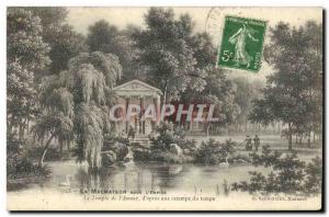 Old Postcard Malmaison in The Empire Temple of love after a stamp of time