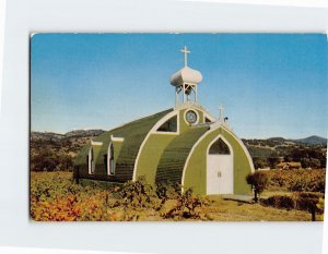 Postcard El Carmelo Chapel Italian Swiss Colony Vineyards Asti California USA