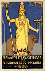 GREAT ART DECO Woman Bull Feria Muestras Asturias Spain Agriculture Expo PC