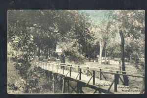 HERINGTON KANSAS CITY PARK RUSTIC BRIDGE 1910 VINTAGE POSTCARD ABILENE KS.