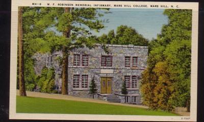 North Carolina colour PC Robinson Infirmary, Mars Hill College, unused