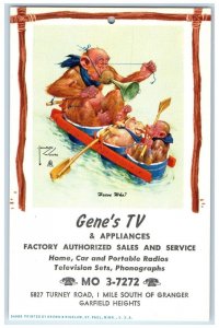 c1960 Gene TV Appliances Lawson Wood Garfield Heights Ohio Advertising Postcard