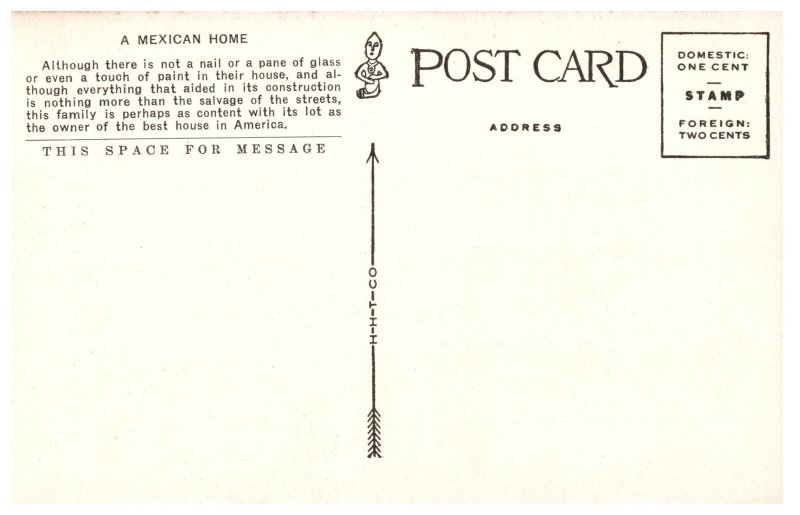 A Mexican Home Vintage Postcard Cultural Scene Rustic Architecture