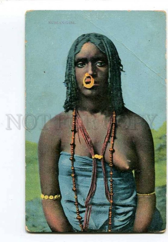 3040252 Semi-NUDE Nubian Young Woman Vintage color PC