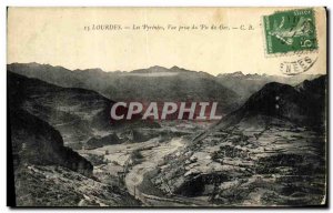 Old Postcard Lourdes Pyrenees View from the Peak of Ger