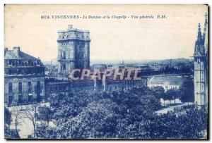 Old Postcard Vincennes Donjon and Chapel General view