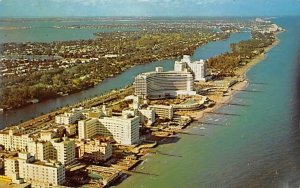 Air-View of Beautiful Ocean Front Hotels Miami Beach, Florida