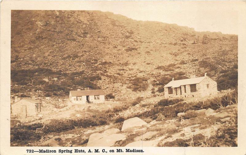 Mt Madison NH Madison Springs Huts A. M. C.  RPPC Postcard