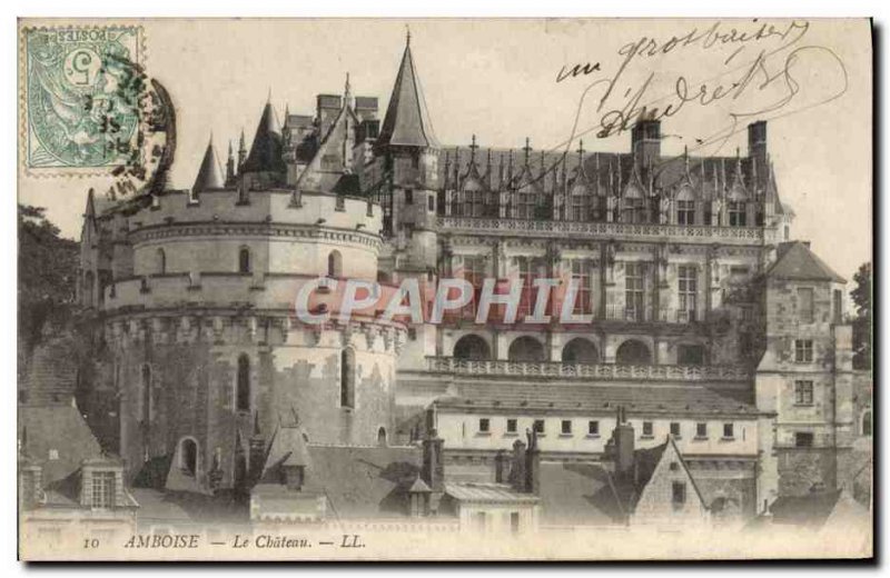 Old Postcard Amboise Chateau